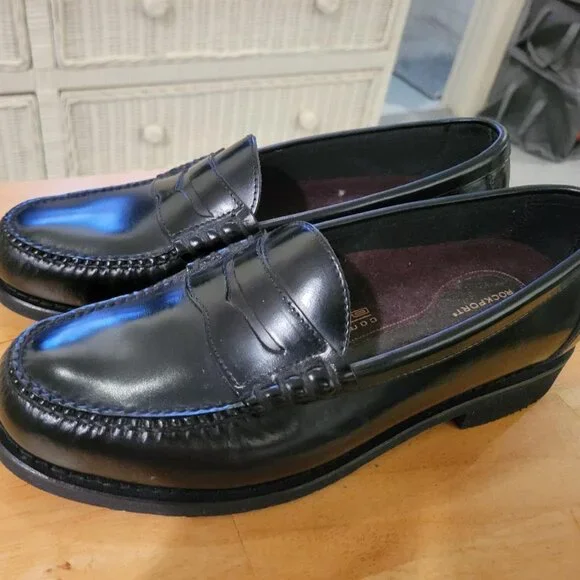 NEW Rockport Penny Loafers black size 11 - Picture 1 of 3